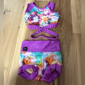 Vibrant Tie-Dye Kids Dance Costume